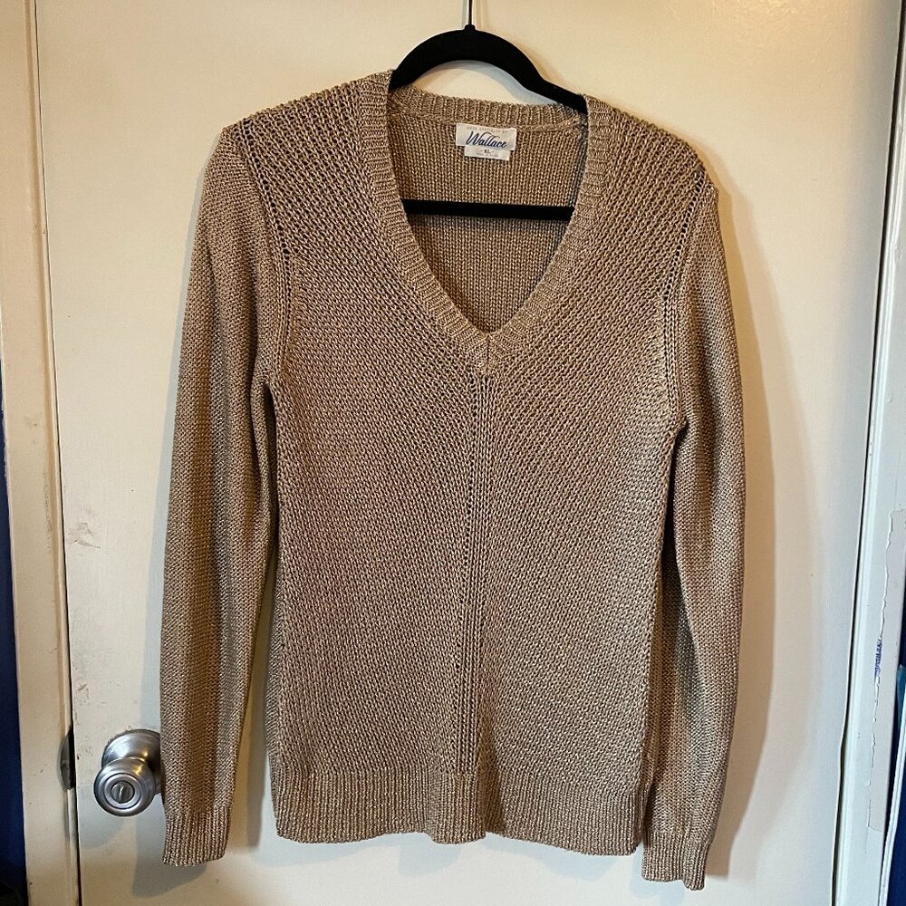 Wallace for Madewell Gold V-Neck Sweater